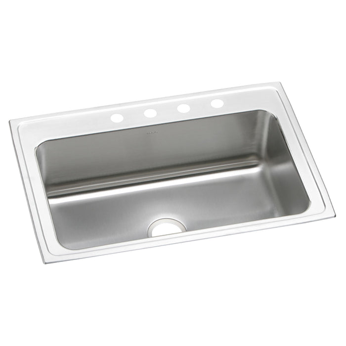 Elkay DLRS3322104 Stainless Steel 4-Hole Single-Bowl Drop-In Kitchen Sink