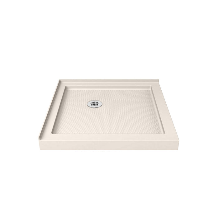 DreamLine DL-6714-22-01CL Flex 32"D x 32"W x 74 3/4"H Semi-Frameless Pivot Shower Enclosure in Chrome with Corner Drain Biscuit Base