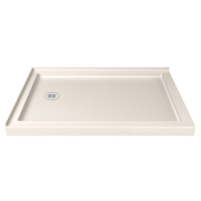 DreamLine DL-6719L-22-01 Flex 36"D x 48"W x 74 3/4"H Semi-Frameless Pivot Shower Enclosure in Chrome with Left Drain Biscuit Base Kit