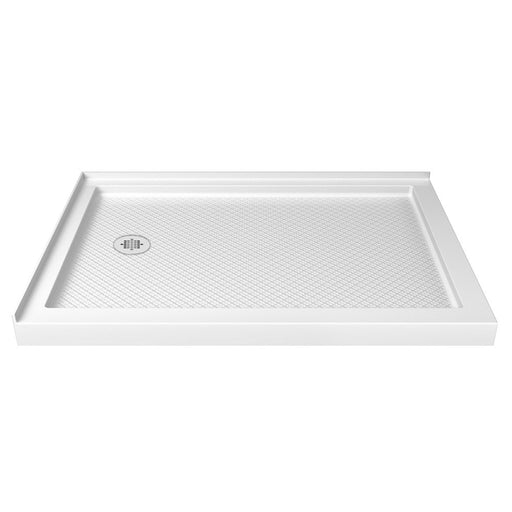 DreamLine DLT-1036481 SlimLine 36"D x 48"W x 2 3/4"H Left Drain Double Threshold Shower Base in White - Bath4All