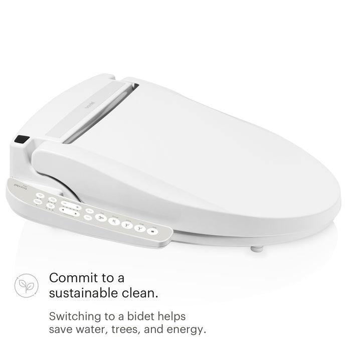 Brondell DR801-RW Swash Select Sidearm Bidet Seat with Warm Dryer and Deodorizer, Round White