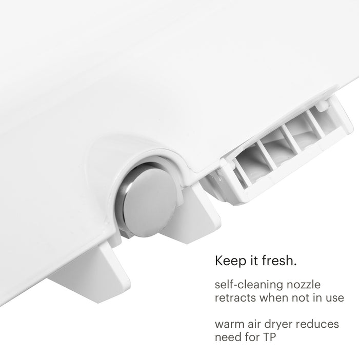 Brondell DR801-RW Swash Select Sidearm Bidet Seat with Warm Dryer and Deodorizer, Round White