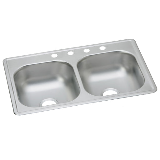 Elkay DSE233194 Stainless Steel 4-Hole Double-Bowl Drop-In Sink
