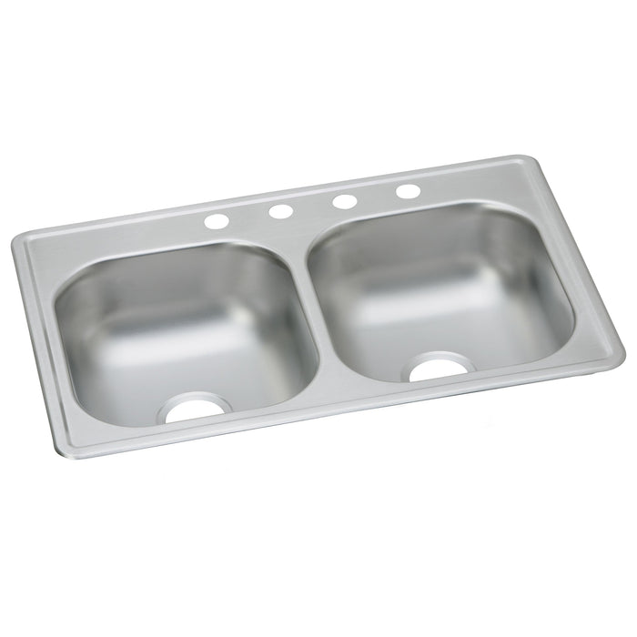 Elkay DSE233194 Stainless Steel 4-Hole Double-Bowl Drop-In Sink