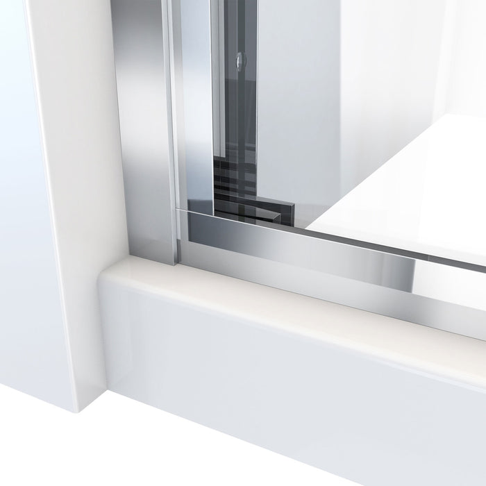 DreamLine SHDR-1860580-01 Duet Plus 55-59" W x 58" H Semi-Frameless Bypass Sliding Tub Door in Chrome