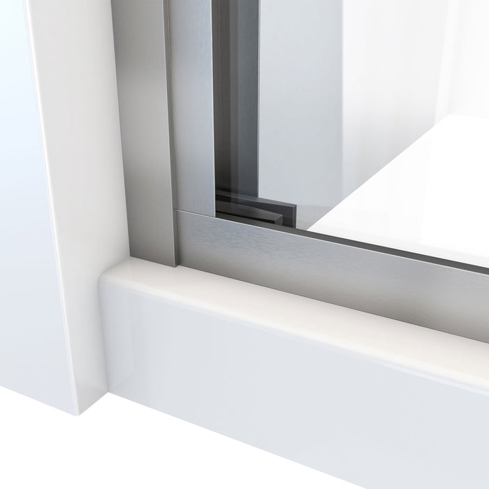 DreamLine SHDR-1860580-04 Duet Plus 55-59" W x 58" H Semi-Frameless Bypass Sliding Tub Door in Brushed Nickel