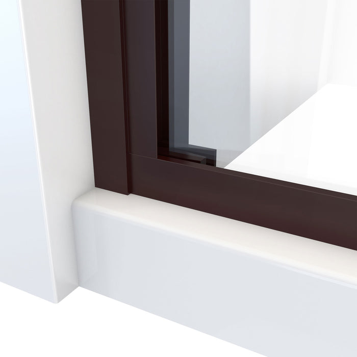 DreamLine SHDR-1860720-06 Duet Plus 56-60" W x 72" H Semi-Frameless Bypass Sliding Shower Door in Oil Rubbed Bronze