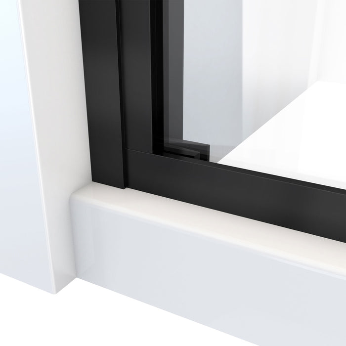 DreamLine SHDR-1860580-09 Duet Plus 55-59" W x 58" H Semi-Frameless Bypass Sliding Tub Door in Satin Black