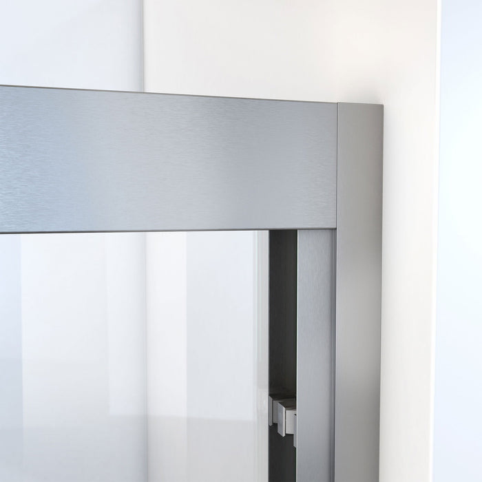 DreamLine SHDR-1854720-04 Duet Plus 50-54" W x 72" H Semi-Frameless Bypass Sliding Shower Door in Brushed Nickel
