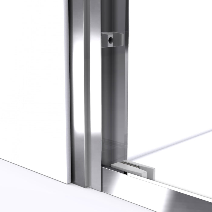 DreamLine SHDR-1260728-01 Duet 56-60"W x 72"H Semi-Frameless Bypass Sliding Shower Door in Chrome