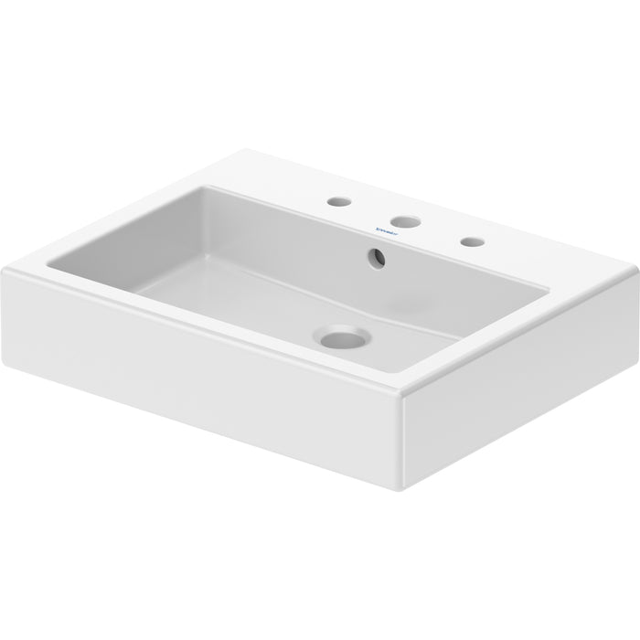 Duravit 0454700087 Vero 27 1/2" Wall-Mount Sink, 3 Faucet Holes, White
