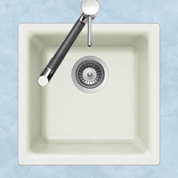 Houzer E-100 CLOUD Quartztone 16" Cloud Granite Composite Topmount or Undermount Single Bowl Bar Sink