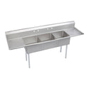 Elkay E3C24X24-2-24X Stainless Steel 4-Hole Triple-Bowl Scullery Commercial Sink