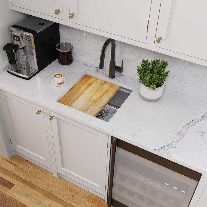 Elkay ECTRU17169W 18-1/2" x 18-1/2" Stainless Steel Single-Bowl Undermount Bar/Prep Sink Kit in Polished Satin