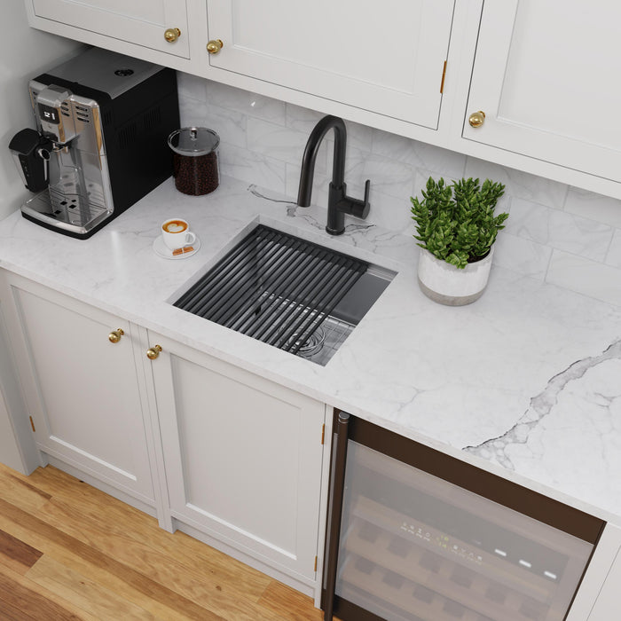 Elkay ECTRU17169W 18-1/2" x 18-1/2" Stainless Steel Single-Bowl Undermount Bar/Prep Sink Kit in Polished Satin