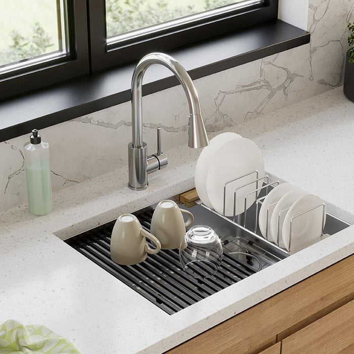 Elkay ECTRU24169RTWC 25-1/2" x 18-1/2" Stainless Steel Single-Bowl Undermount Kitchen Sink Kit in Polished Satin