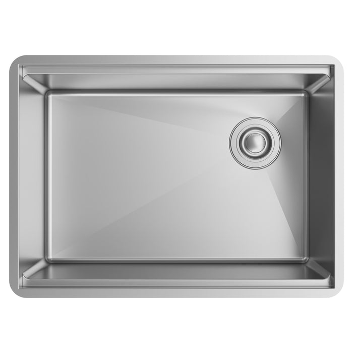 Elkay ECTRU24169RTWC 25-1/2" x 18-1/2" Stainless Steel Single-Bowl Undermount Kitchen Sink Kit in Polished Satin
