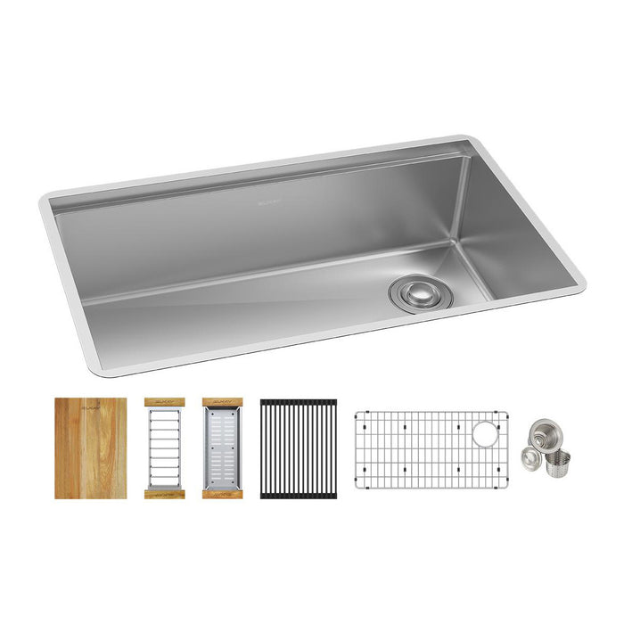 Elkay ECTRU30169RTWC Stainless Steel Single-Bowl Undermount Kitchen Sink Kit