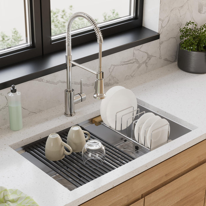 Elkay ECTRUA31169TFCW 31-1/2" x 18-1/2" Stainless Steel Double-Bowl Undermount Kitchen Sink Kit in Polished Satin