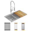 Elkay ECTRUA31169TFCW Stainless Steel Double-Bowl Undermount Kitchen Sink Kit
