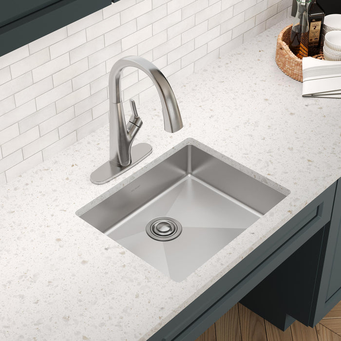 Elkay ECTRUAD211755 22-1/2" x 18-1/2" Stainless Steel Single-Bowl Undermount Kitchen Sink in Polished Satin