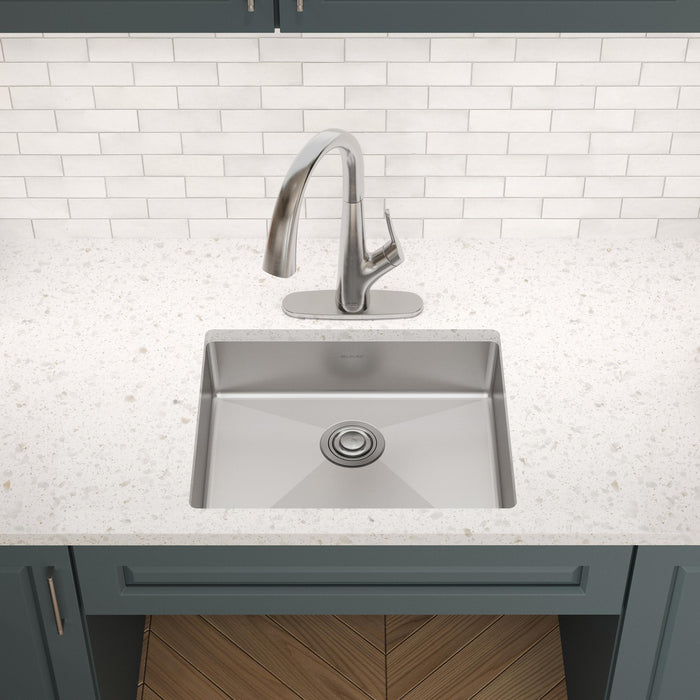 Elkay ECTRUAD211755 22-1/2" x 18-1/2" Stainless Steel Single-Bowl Undermount Kitchen Sink in Polished Satin