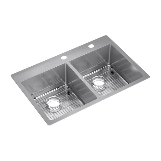 Elkay ECTSR33229TBGFR2 Stainless Steel Double-Bowl Dual-Mount Kitchen Sink Kit