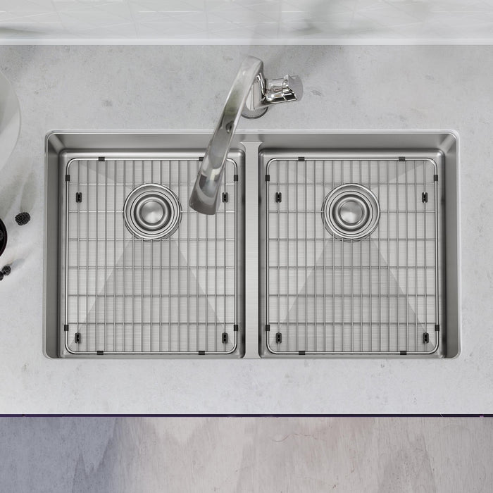 Elkay ECTSRA33229TFLC 33" x 22" Stainless Steel Double-Bowl Dual-Mount Kitchen Sink Kit in Stainless Steel