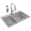 Elkay ECTSRA33229TFLC Stainless Steel Double-Bowl Dual-Mount Kitchen Sink Kit