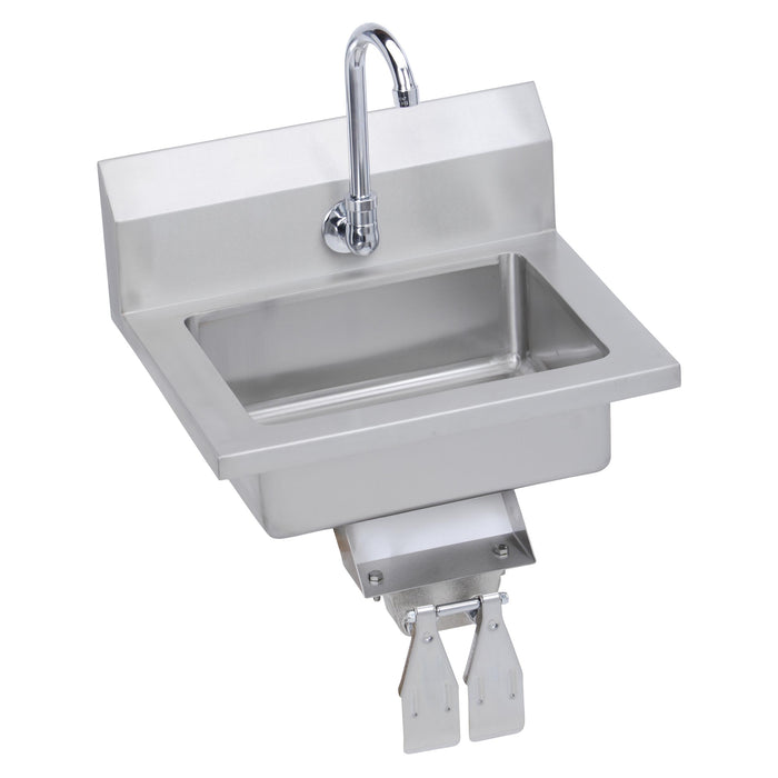 Elkay EHS-18-KVX Stainless Steel 2-Hole Single-Bowl Wall-Mount Handwash Sink