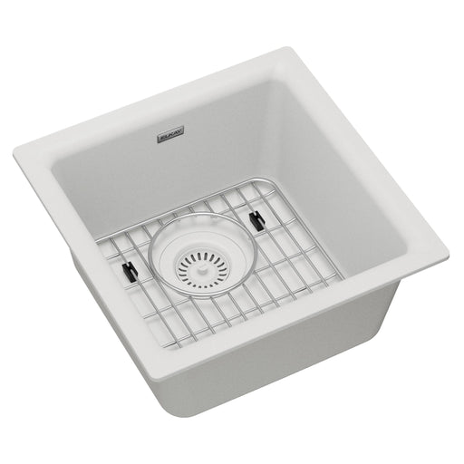 Elkay ELG1616WH0C Quartz Single-Bowl Dual-Mount Bar/Prep Sink Kit