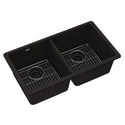 Elkay ELGU3322BK0C Quartz Double-Bowl Undermount Kitchen Sink Kit