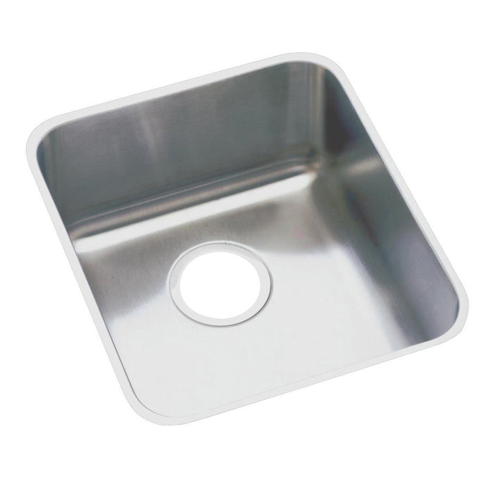 Elkay ELUH1116DBG 14" x 18-1/2" Stainless Steel Single-Bowl Undermount Kitchen Sink Kit in Lustrous Satin