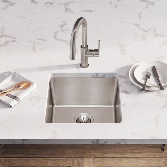 Elkay ELUH1616T 18-1/2" x 18-1/2" Stainless Steel Single-Bowl Undermount Kitchen Sink in Luminous Satin