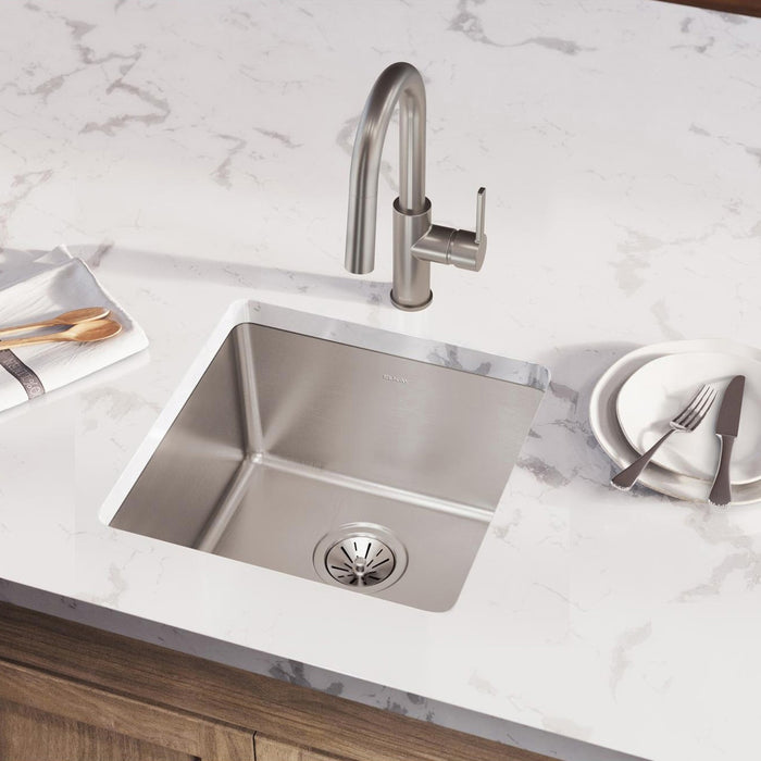 Elkay ELUH1616T 18-1/2" x 18-1/2" Stainless Steel Single-Bowl Undermount Kitchen Sink in Luminous Satin