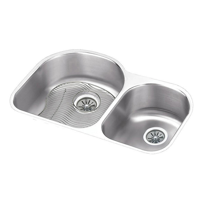 Elkay ELUH311910RDBG Stainless Steel Double-Bowl Undermount Kitchen Sink Kit