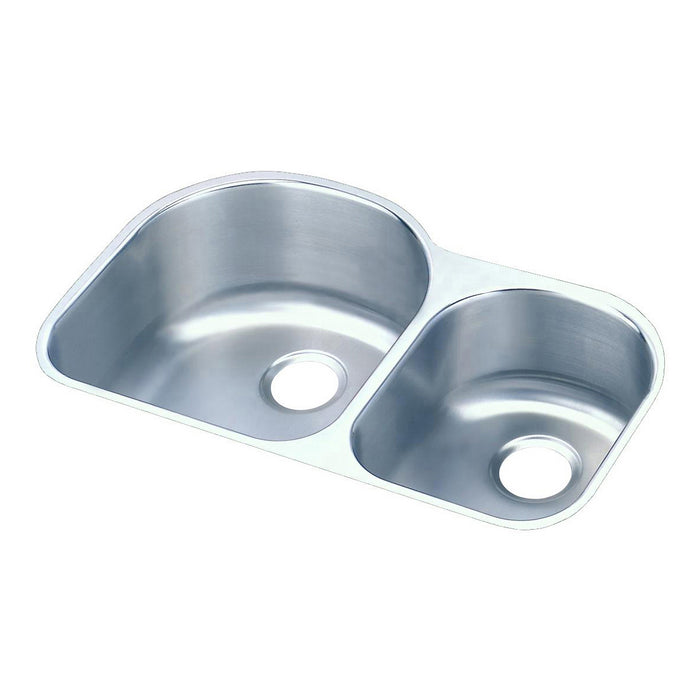 Elkay ELUH311910RDBG 31-1/4" x 20" Stainless Steel Double-Bowl Undermount Kitchen Sink Kit in Lustrous Satin