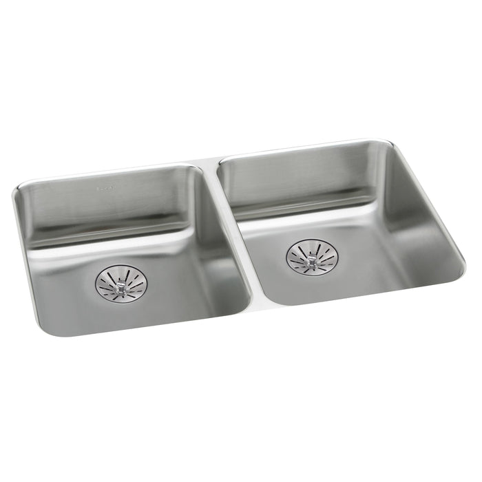 Elkay ELUHAD321655PD Stainless Steel Double-Bowl Undermount Kitchen Sink