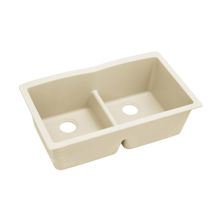 Elkay ELXDULB3322PA0 Quartz Double-Bowl Undermount Kitchen Sink