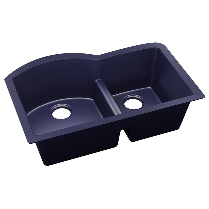 Elkay ELXHU3322RJB0 Quartz Double-Bowl Undermount Kitchen Sink