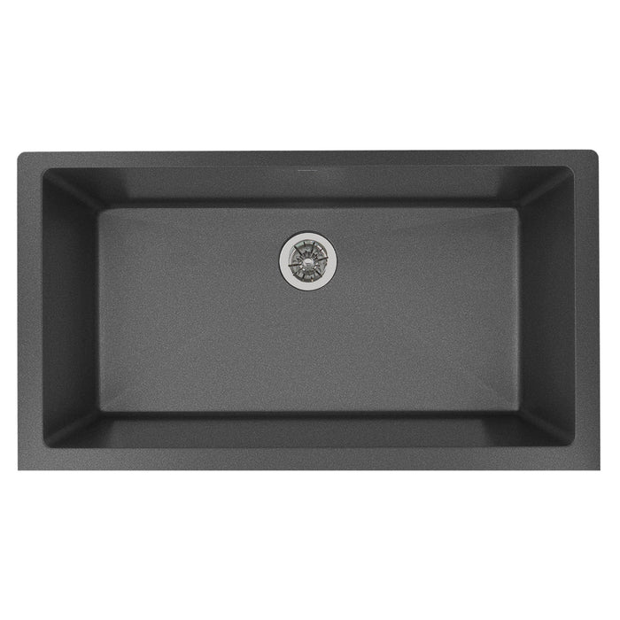 Elkay ELXRUP3620CH0 36" x 20" Quartz Single-Bowl Undermount Kitchen Sink in Charcoal