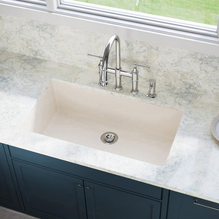 Elkay ELXRUP3620RT0 36" x 20" Quartz Single-Bowl Undermount Kitchen Sink in Ricotta