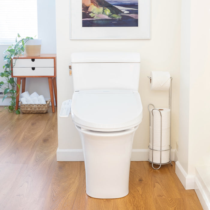 Brondell EM417-RW Swash Select Sidearm Bidet Seat with Warm Air Dryer, Round White
