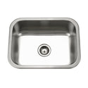 Houzer ES-2408-1 Elite 24" Stainless Steel Undermount Single Bowl Kitchen Sink