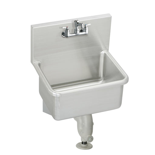 Elkay ESSB2118C Stainless Steel 1-Hole Single-Bowl Wall-Mount Commercial Sink Kit