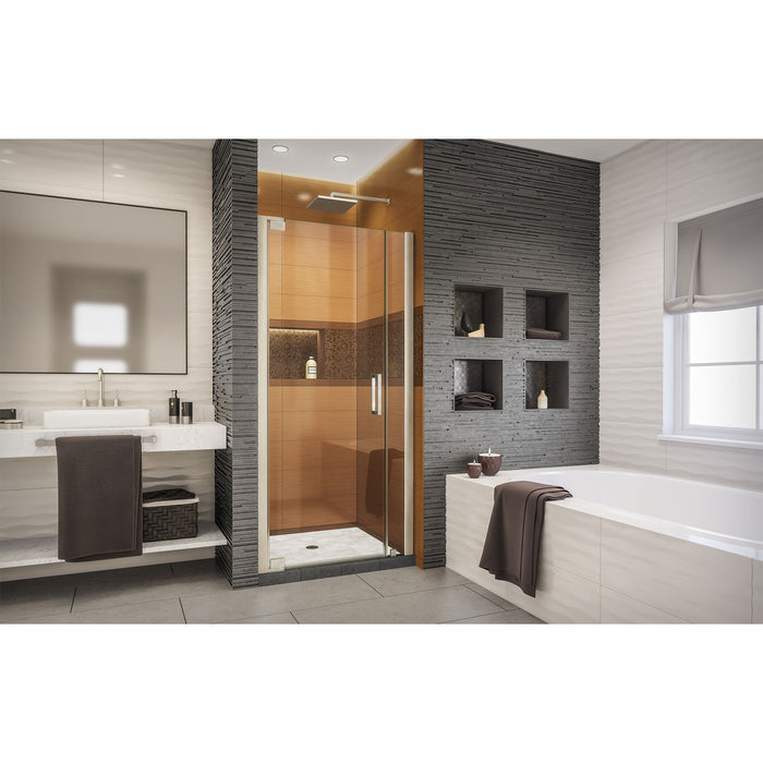 DreamLine SHDR-4330060-04 Elegance-LS 34 1/2 - 36 1/2"W x 72"H Frameless Pivot Shower Door in Brushed Nickel