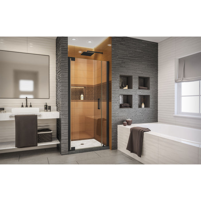 DreamLine SHDR-4328060-09 Elegance-LS 32 3/4 - 34 3/4"W x 72"H Frameless Pivot Shower Door in Satin Black