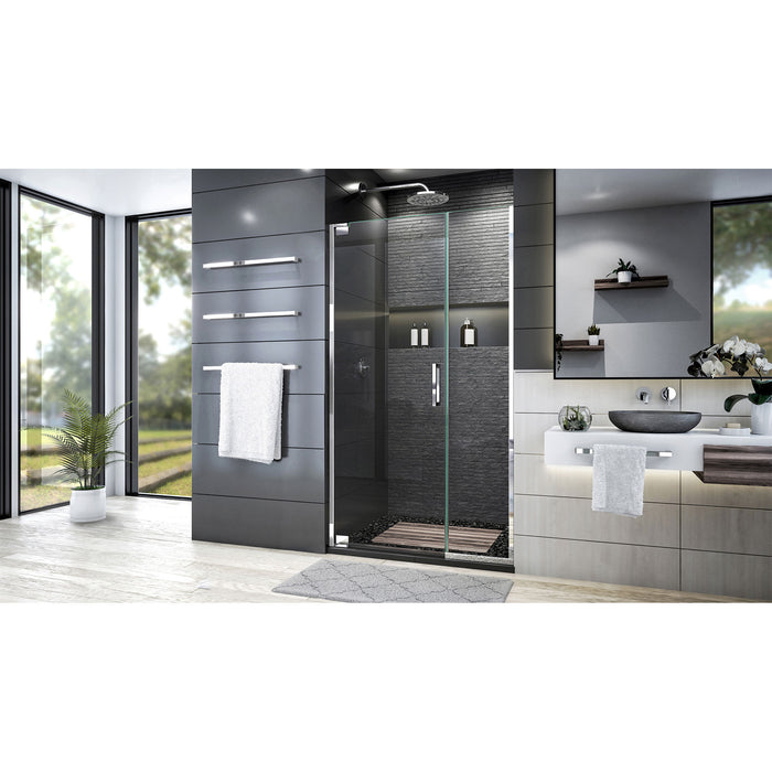 DreamLine SHDR-444014-01 Elegance Plus 39 3/4 - 40 1/2"W x 72"H Frameless Pivot Shower Door in Chrome