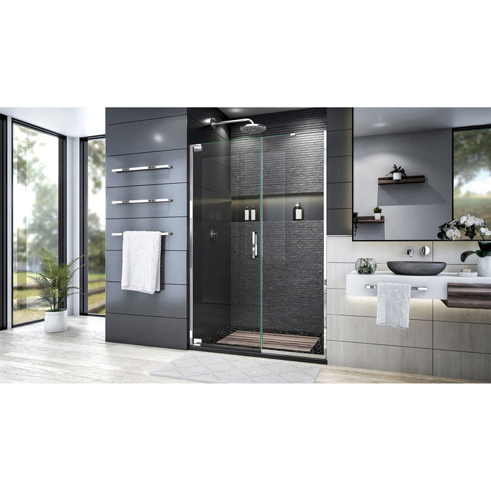 DreamLine SHDR-4452225-01 Elegance Plus 51 3/4 -52 1/2"W x 72"H Frameless Pivot Shower Door in Chrome