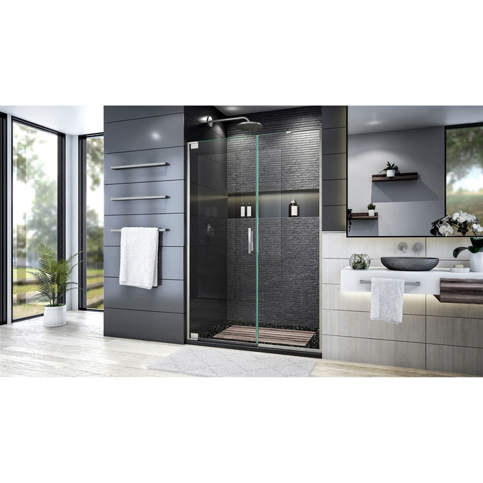 DreamLine SHDR-4452225-04 Elegance Plus 51 3/4 -52 1/2"W x 72"H Frameless Pivot Shower Door in Brushed Nickel
